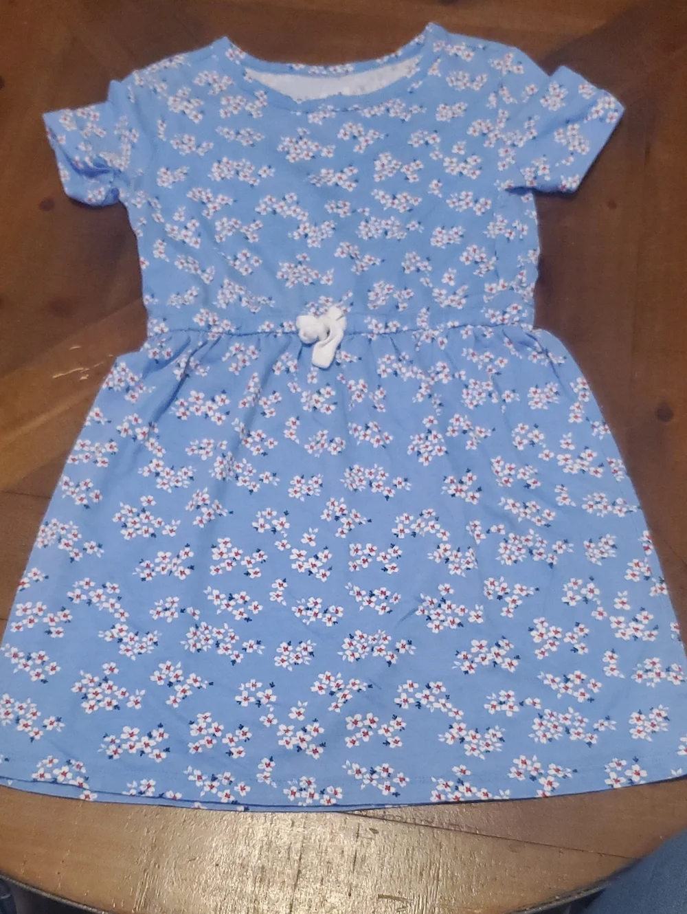 GAP Sky Blue Floral Drawstring Casual Dress